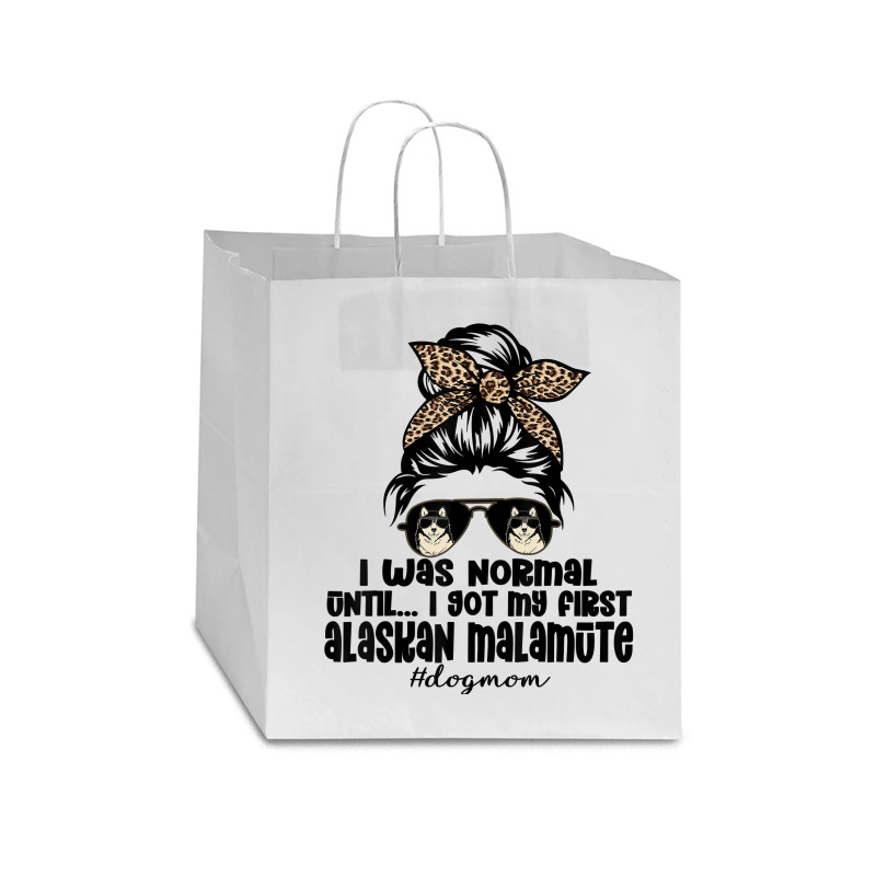 Normal Until Got My Alaskan Malamute Leopard Bandana Funny T Shirt Star Paper Bag - 13 X 7 X 13 | Artistshot