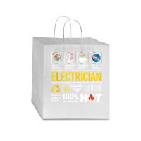 Electrician Multitasking Sarcasm Job Pride Proud Electrician Star Paper Bag - 13 X 7 X 13 | Artistshot