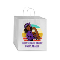 Crohn's Disease Warrior Shirt Unbreakable Star Paper Bag - 13 X 7 X 13 | Artistshot