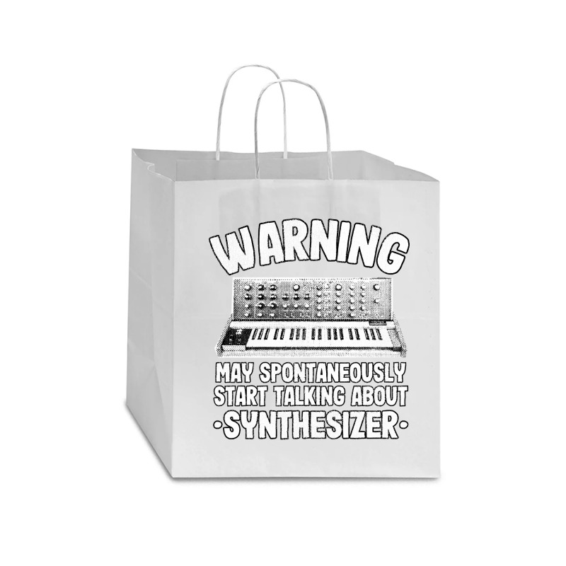 Funny Warning May Talk About Synthesizer Analog Star Paper Bag - 13 X 7 X 13 | Artistshot