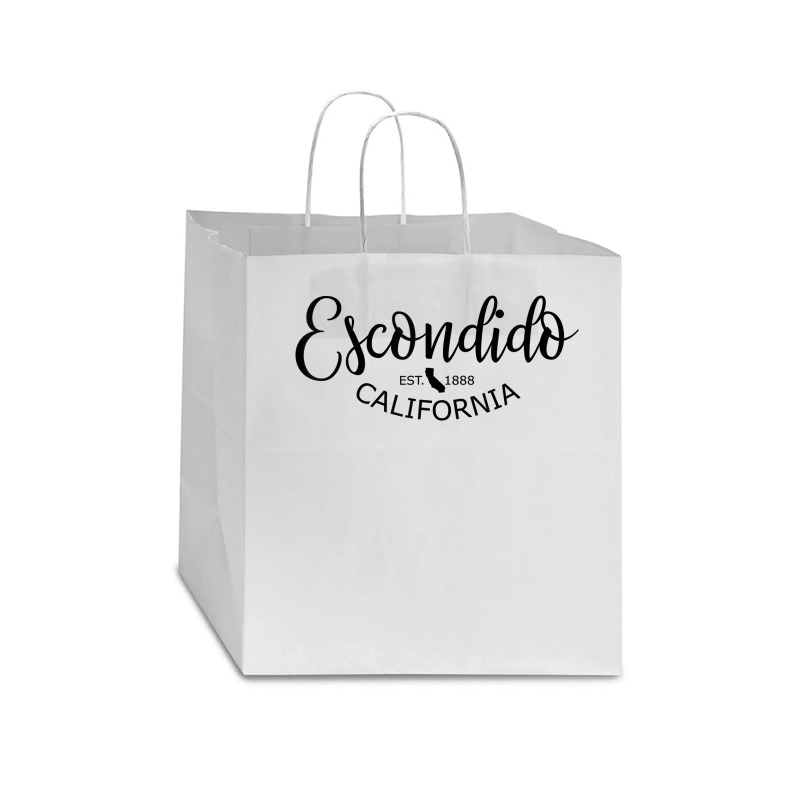 Escondido California State Map Escondido Ca Us City T Shirt Star Paper Bag - 13 X 7 X 13 | Artistshot