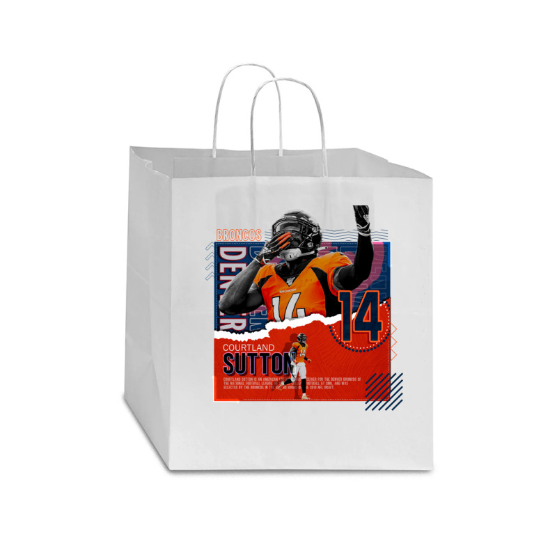 Courtland Sutton Football Paper Poster Broncos Star Paper Bag - 13 X 7 X 13 | Artistshot