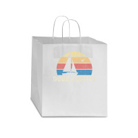 Door County Wi Vintage Sailboat 70s Throwback Sunset Star Paper Bag - 13 X 7 X 13 | Artistshot