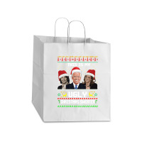 This Is My Ugliest Christmas Sweater Funny Joe Biden Kamala Sweatshirt Take Out Paper Bag - 14 X 10 X 15 1/2 | Artistshot