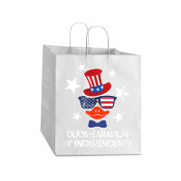 Funny Duck Lover 4th Of July Patriotic Pun Tops Men Kids Boy Take Out Paper Bag - 14 X 10 X 15 1/2 | Artistshot