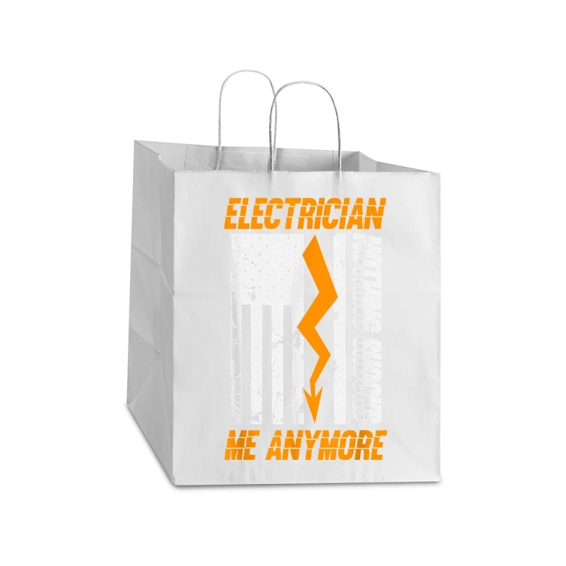 Electrician Nothing Shocks Me Anymore Usa Flag American Take Out Paper Bag - 14 X 10 X 15 1/2 | Artistshot