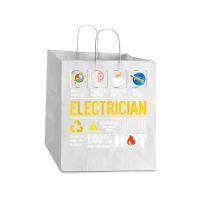 Electrician Multitasking Sarcasm Job Pride Proud Electrician Take Out Paper Bag - 14 X 10 X 15 1/2 | Artistshot