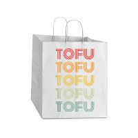 Tofu Foodie Vegetarian Retro Style World Vegan Day Tank Top Take Out Paper Bag - 14 X 10 X 15 1/2 | Artistshot