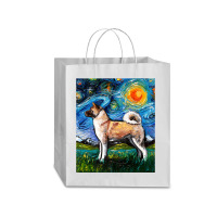 Akita Inu Starry Night Impressionist Dog Art By Aja Premium T Shirt Traveler Paper Bag -13 X 6 X 15 3/4 | Artistshot