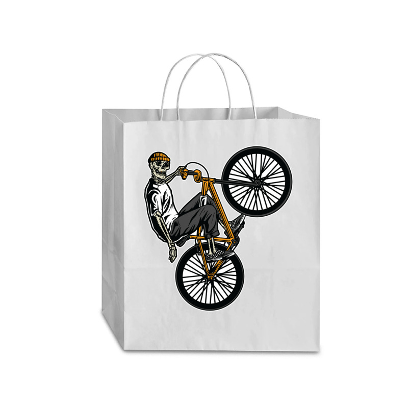 Skeleton Gang Banger On A Bicycle Cartoon Traveler Paper Bag -13 X 6 X 15 3/4 | Artistshot