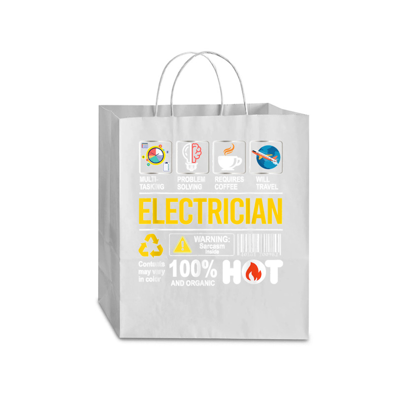 Electrician Multitasking Sarcasm Job Pride Proud Electrician Traveler Paper Bag -13 X 6 X 15 3/4 | Artistshot