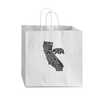 California Bear State Map Vintage Distressed Look Vogue Paper Bag - 16 X 6 X 12 | Artistshot