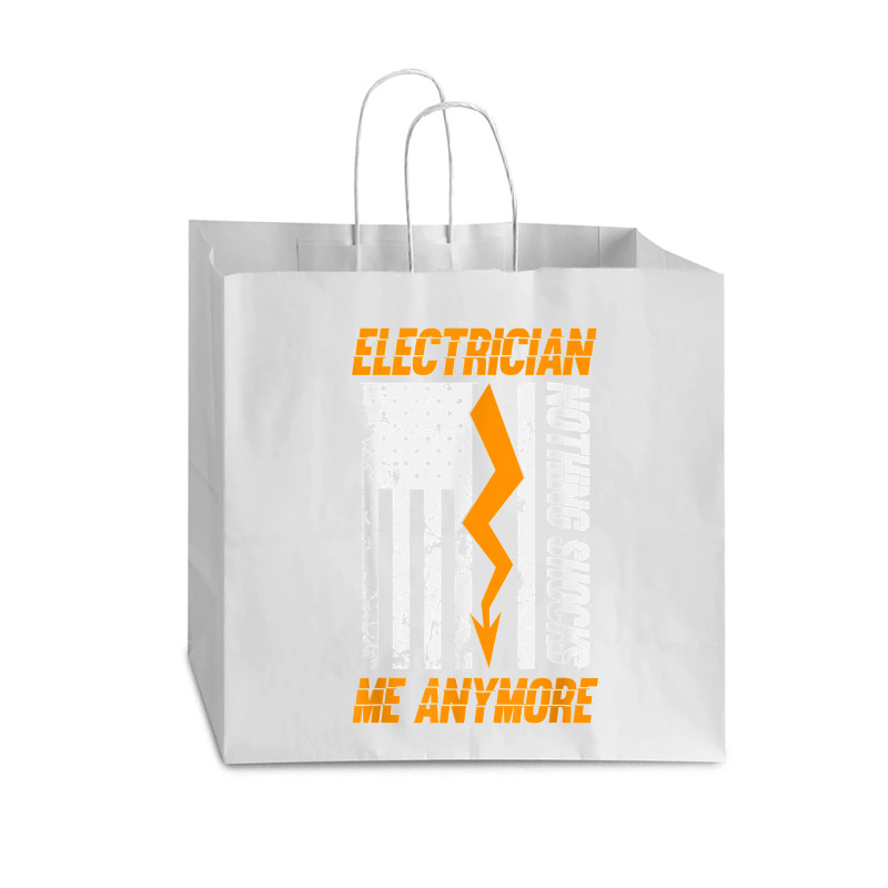 Electrician Nothing Shocks Me Anymore Usa Flag American Vogue Paper Bag - 16 X 6 X 12 | Artistshot