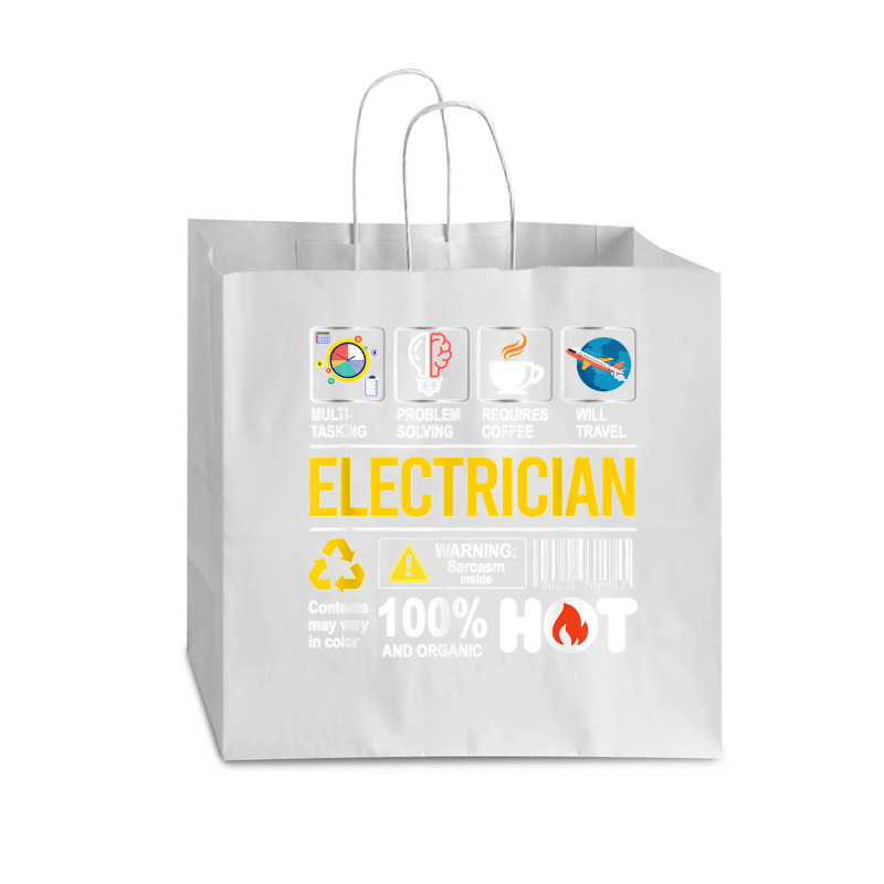 Electrician Multitasking Sarcasm Job Pride Proud Electrician Vogue Paper Bag - 16 X 6 X 12 | Artistshot