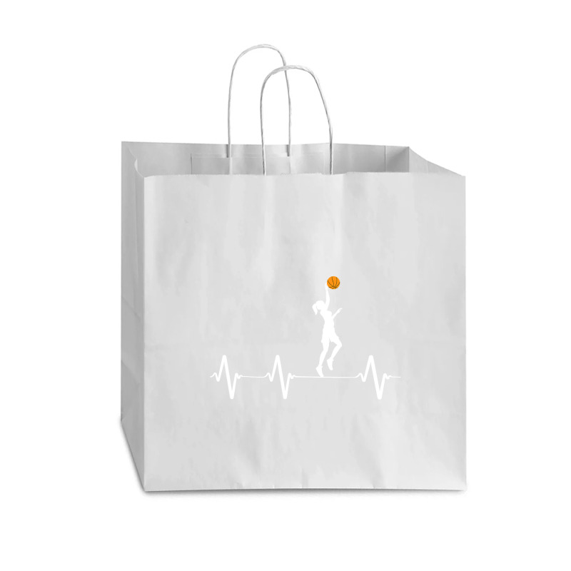 Basketball Heartbeat Gift S For Women And Girls Vogue Paper Bag - 16 X 6 X 12 | Artistshot