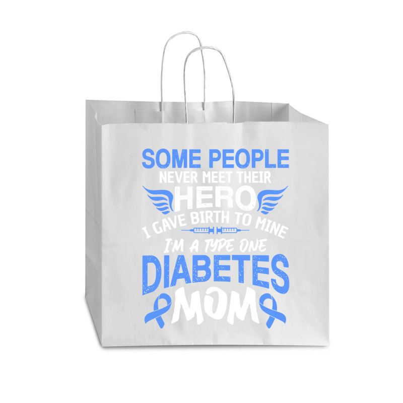 Type 1 Diabetes Mom Mother T1d Diabetic Awareness Women Pullover Hoodi Vogue Paper Bag - 16 X 6 X 12 | Artistshot