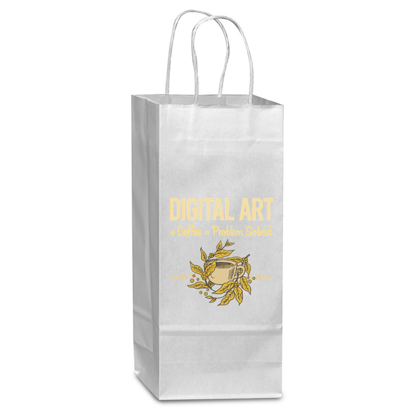 Problem Solved Coffee Digital Art Arts Wine Paper Bag - 5 1/2 X 3 1/4 X 13 | Artistshot