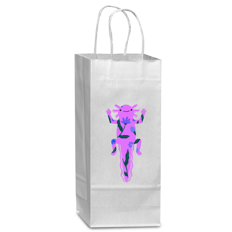 I Love My Pink Axolotl Wine Paper Bag - 5 1/2 X 3 1/4 X 13 | Artistshot