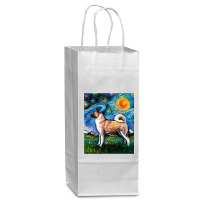 Akita Inu Starry Night Impressionist Dog Art By Aja Premium T Shirt Wine Paper Bag - 5 1/2 X 3 1/4 X 13 | Artistshot