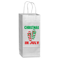 Christmas In July Flip Flop Xmas In July Decorations Party Wine Paper Bag - 5 1/2 X 3 1/4 X 13 | Artistshot