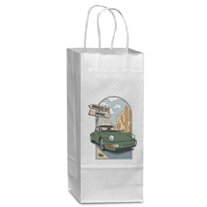 Olive Green 911 Vintage Wine Paper Bag - 5 1/2 X 3 1/4 X 13 | Artistshot