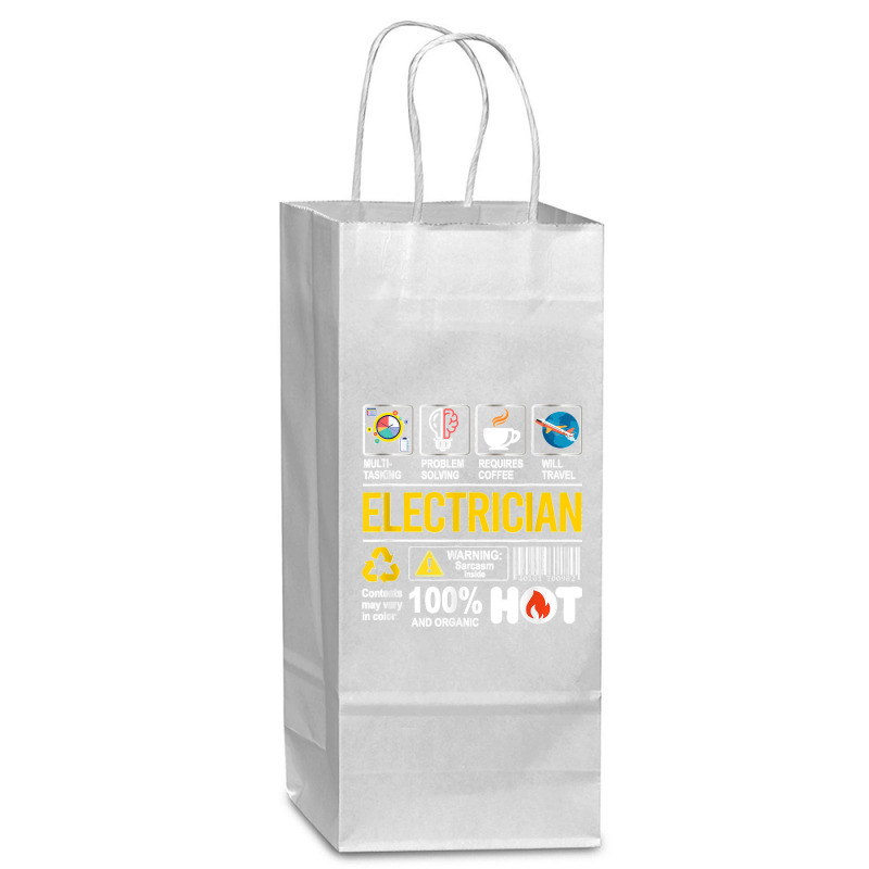 Electrician Multitasking Sarcasm Job Pride Proud Electrician Wine Paper Bag - 5 1/2 X 3 1/4 X 13 | Artistshot