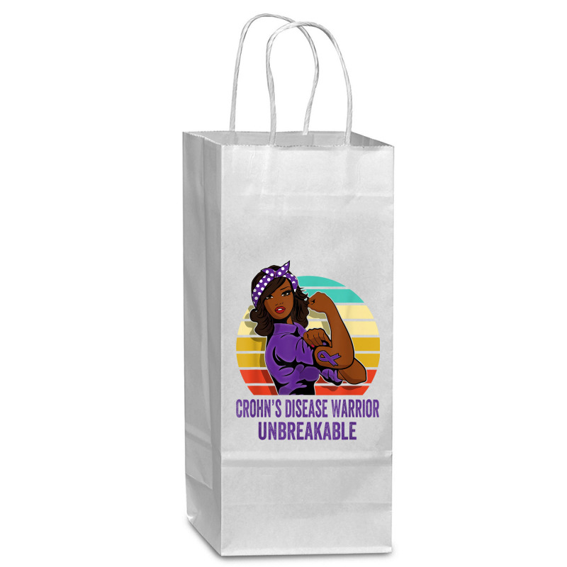 Crohn's Disease Warrior Shirt Unbreakable Wine Paper Bag - 5 1/2 X 3 1/4 X 13 | Artistshot