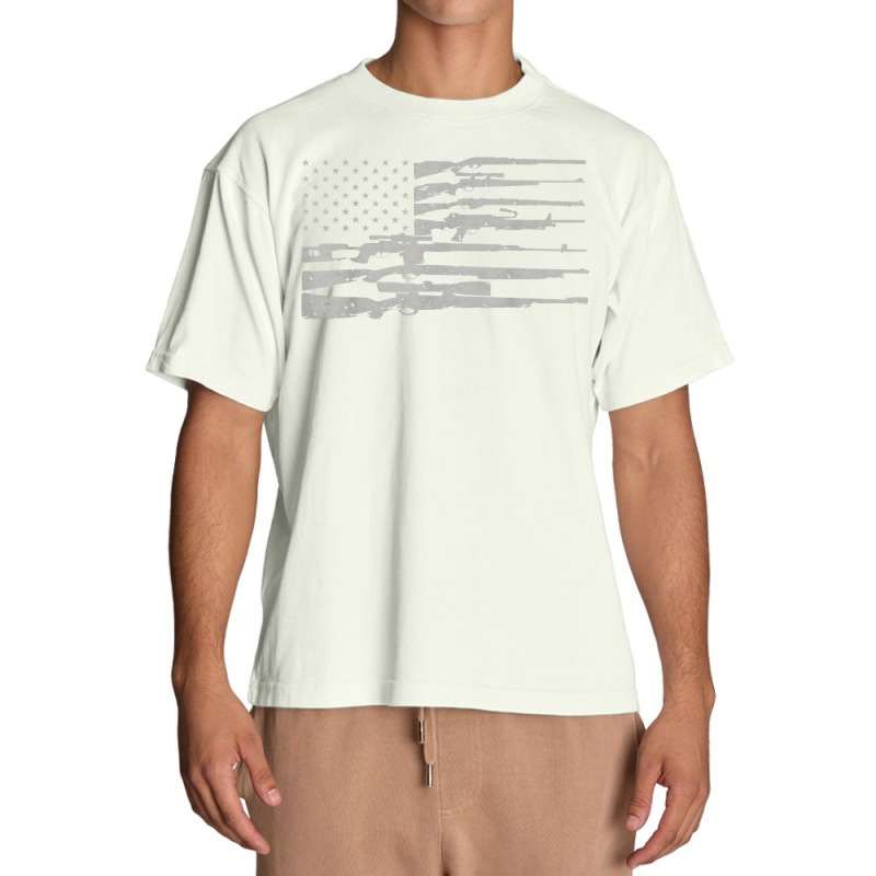 Big American Flag With Machine Guns T Shirt 2a Flag Shirt Urban Heavy T-shirt | Artistshot