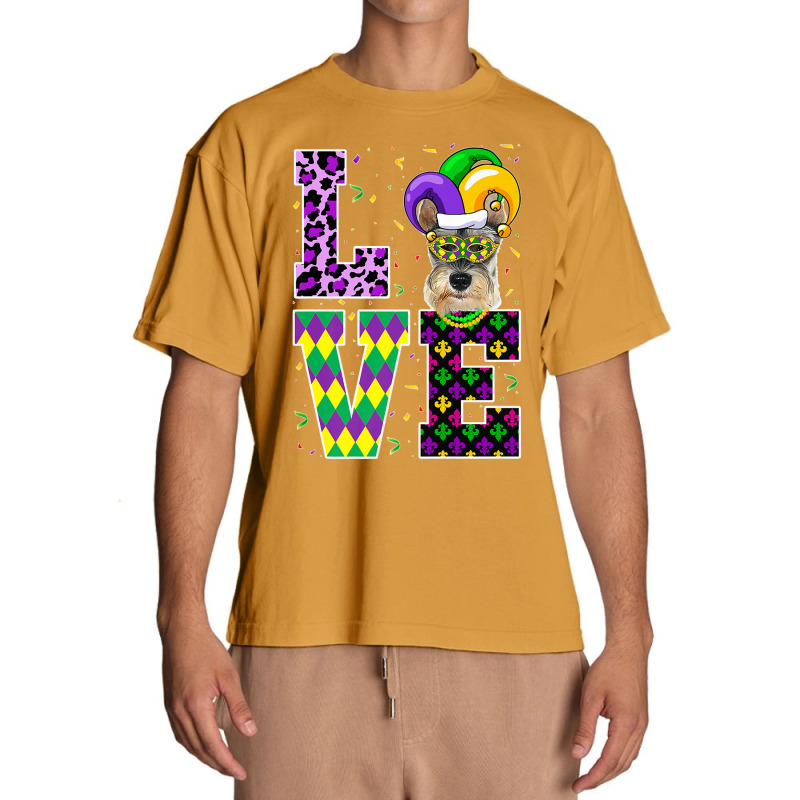 I Love Mardi Gras Festival Party Lover Funny Schnauzer Dog Premium T S Urban Heavy T-shirt | Artistshot