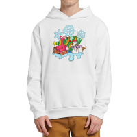 Flamingo Tropical Christmas Zoo Animal Exotic Bird Snowman Snowflake F Urban Pullover Hoodie | Artistshot