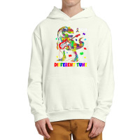 Rockin To A Different Tune Autism Awareness Trex Dinosaur Urban Pullover Hoodie | Artistshot