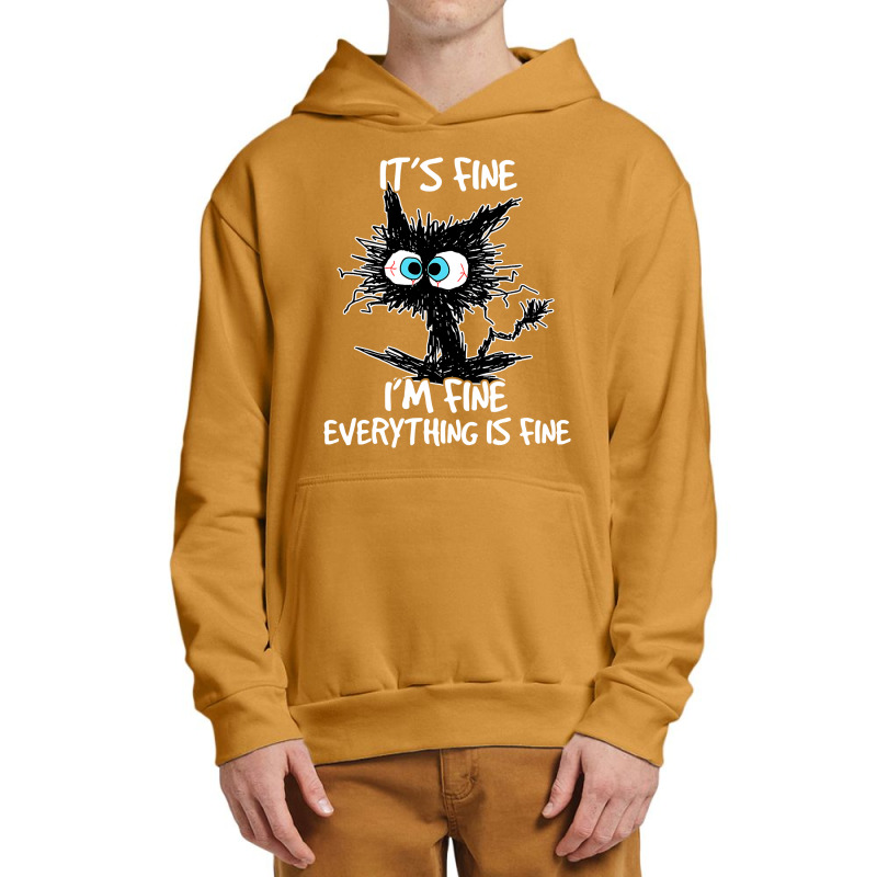 It's Fine I'm Fine Everything Is Fine Funny Black Cat Urban Pullover Hoodie by nhan0105 | Artistshot