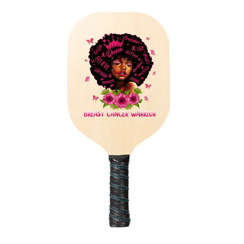 Black Women Black Queen Breast Cancer Warrior Pink Ribbon T Shirt Pickleball Paddle | Artistshot