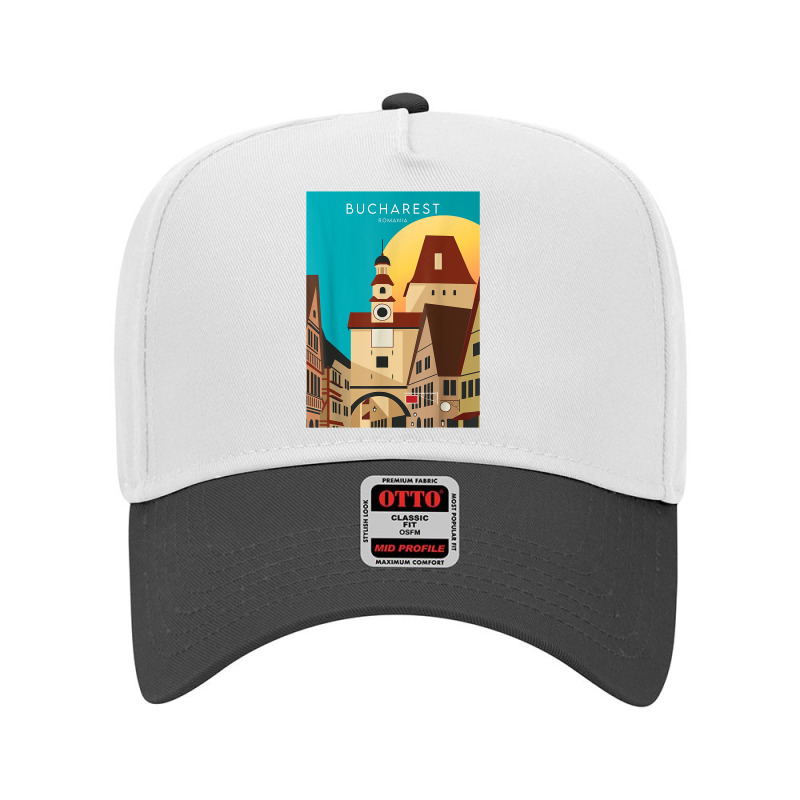 Bucharest City Romania Travel Watercolor Artwork Printing T Shirt Adjustable Baseball Cap | Artistshot