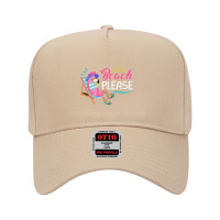 Flamingo Beach Please Flamingo Drinking Lover Summer Vacation Adjustable Baseball Cap | Artistshot