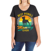 Retro Vintage Best Pitbull Mommy Ever T Shirt Ladies Curvy T-shirt | Artistshot