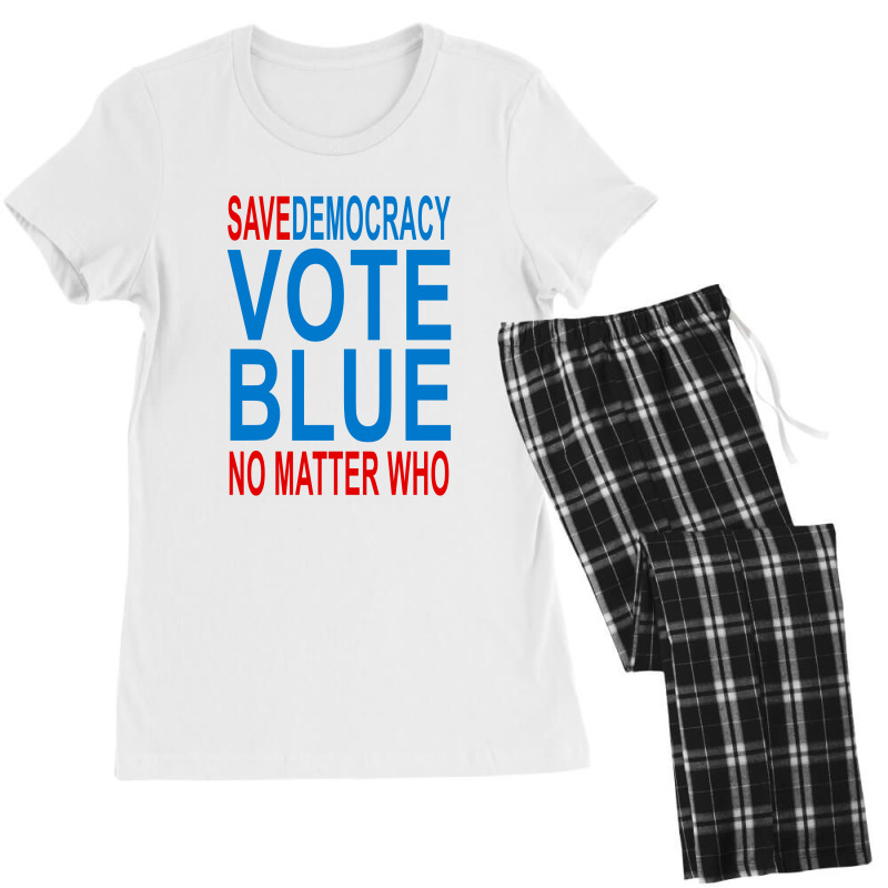 Save Democracy Vote Blue No Matter Who Women's Pajamas Set | Artistshot