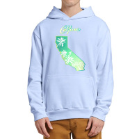 Womens California Map, Palm Trees View From Below In Los Angeles V Nec Urban Pullover Hoodie | Artistshot