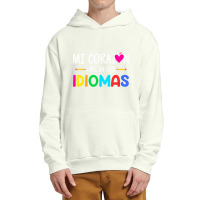 Mi Corazon Late En Dos Idiomas, Bilingual Spanish Teacher Urban Pullover Hoodie | Artistshot