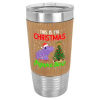 Hippopotamus Funny This Is My Christmas Pajama Hippopotamus Xmas Light Leatherette Tumbler | Artistshot