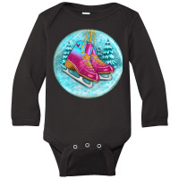 Ice Skate Christmas Long Sleeve Baby Bodysuit | Artistshot