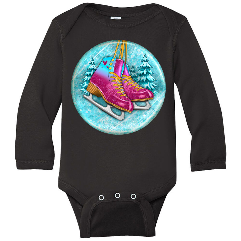 Ice Skate Christmas Long Sleeve Baby Bodysuit by Christmas Ornament Shop | Artistshot