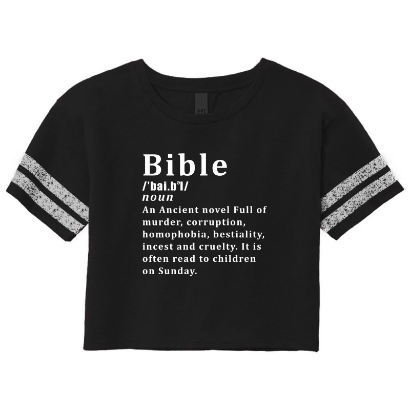 Atheist Bible Definition Scorecard Crop Tee by Trending Design | Artistshot