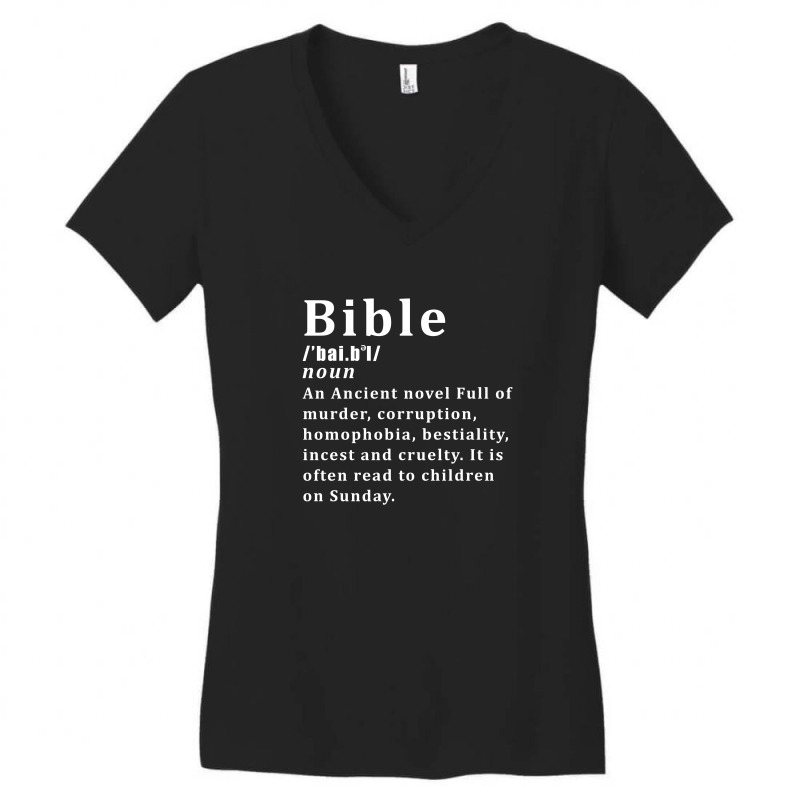 Atheist Bible Definition Women's V-Neck T-Shirt by Trending Design | Artistshot