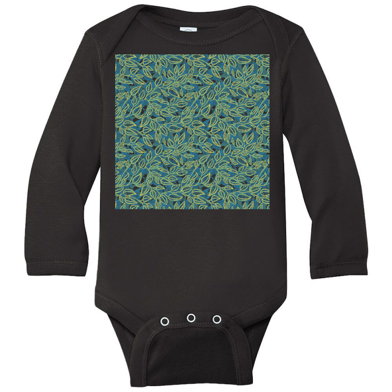 Nature Pattern T  Shirt Minimalist Leaf Line Art Illustration As A Sea Long Sleeve Baby Bodysuit by toyair | Artistshot