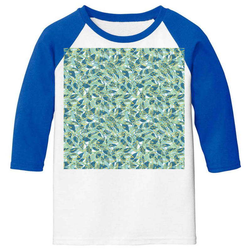 Nature Pattern T  Shirt Minimalist Leaf Line Art Illustration As A Sea Youth 3/4 Sleeve by toyair | Artistshot