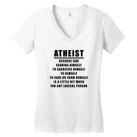 Funny Atheist Logic Anti Religious Women's V-neck T-shirt | Artistshot