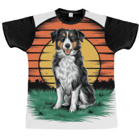 Vintage Sunset With A Cool Dog Graphic T-shirt | Artistshot