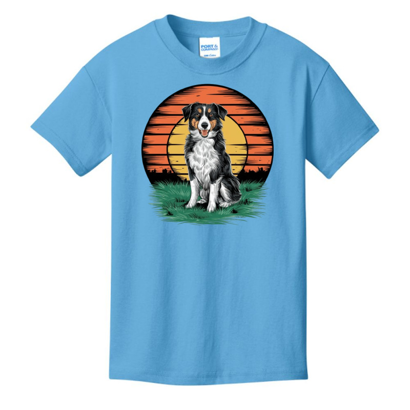 Vintage Sunset With A Cool Dog Basic Youth T-shirt | Artistshot