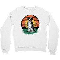 Vintage Sunset With A Cool Dog Crewneck Sweatshirt | Artistshot